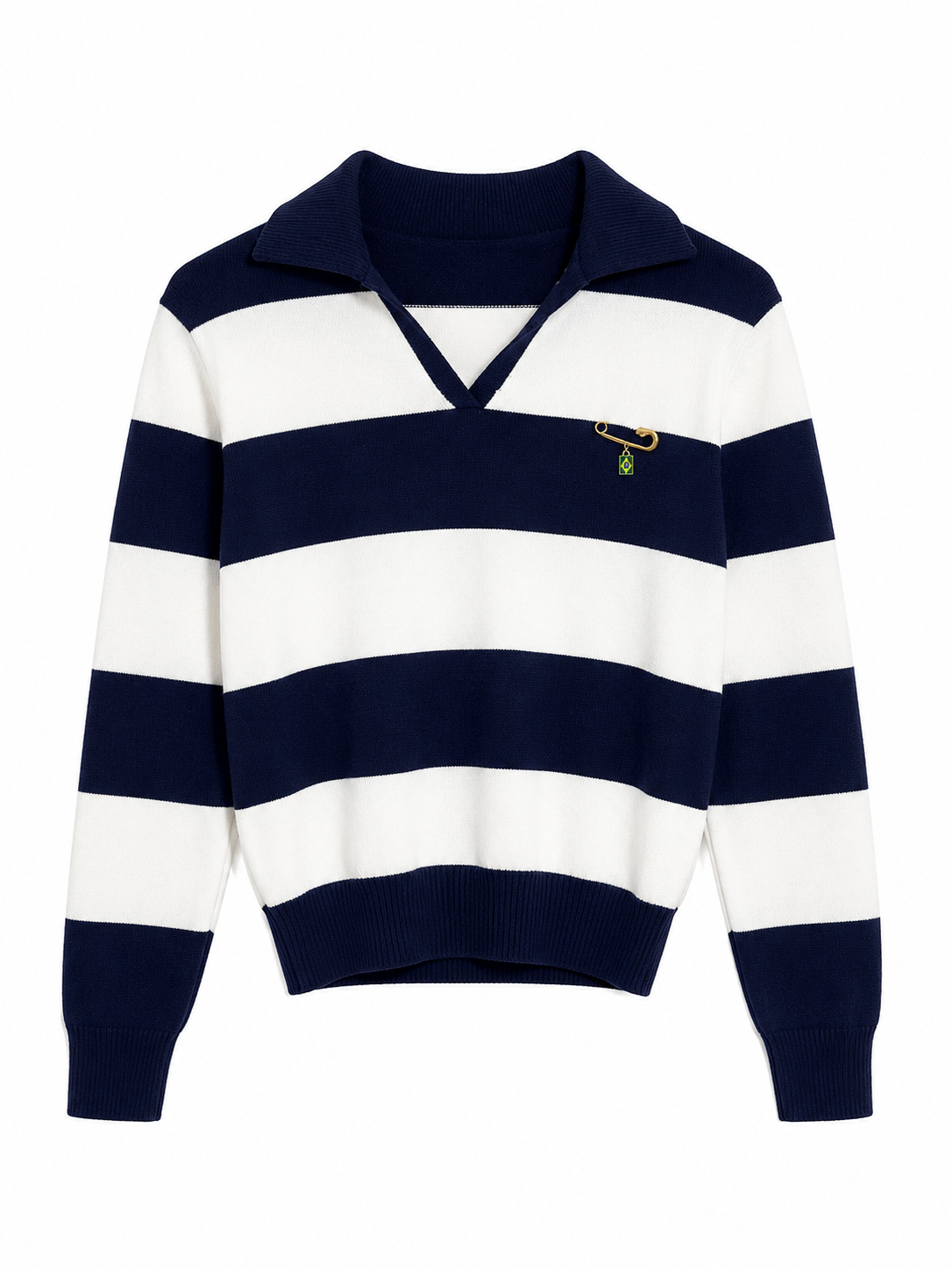 CAMISA POLO TRICOT COM BROCHE