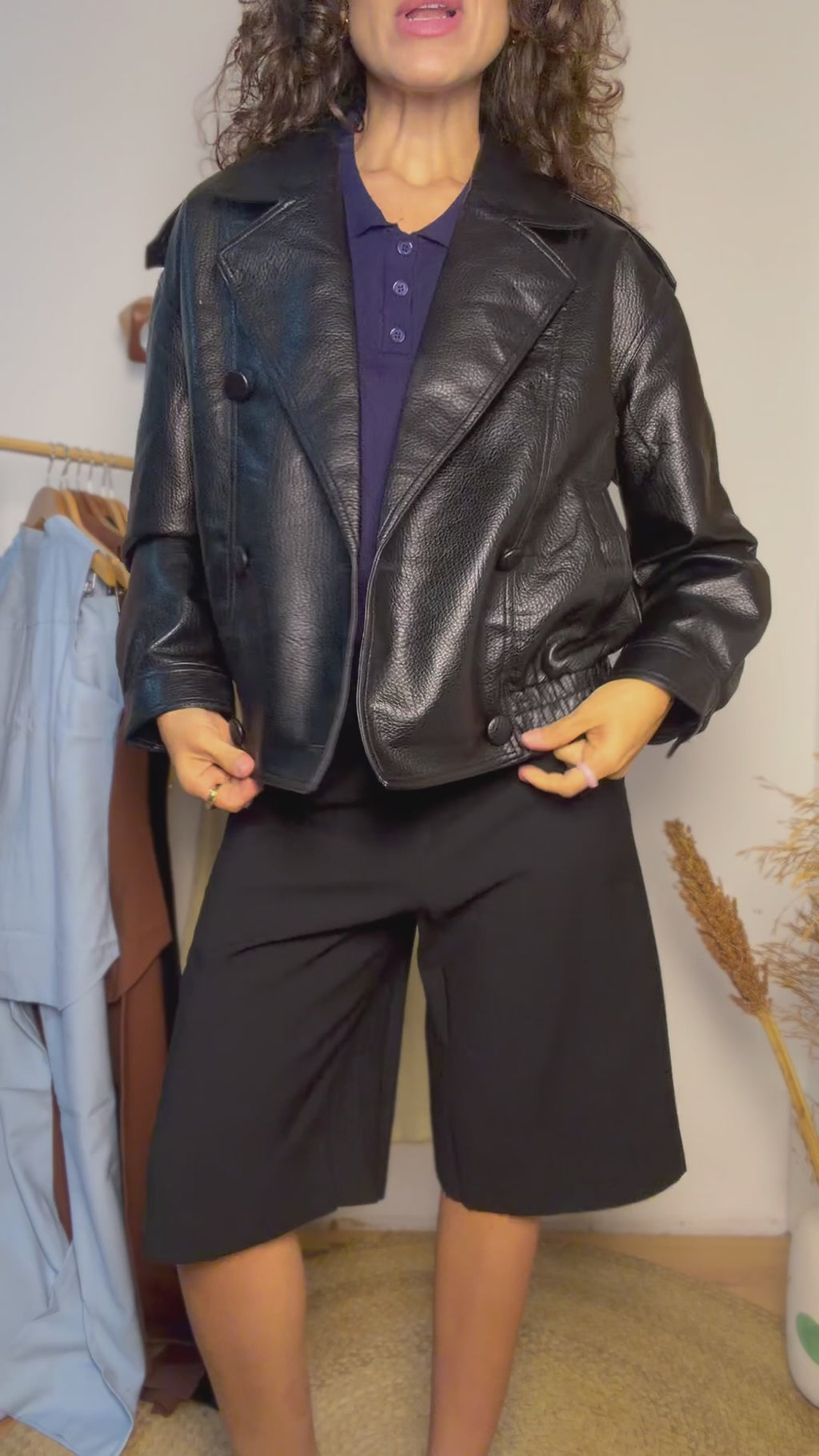 JAQUETA COURO SINTÉTICO OVERSIZED