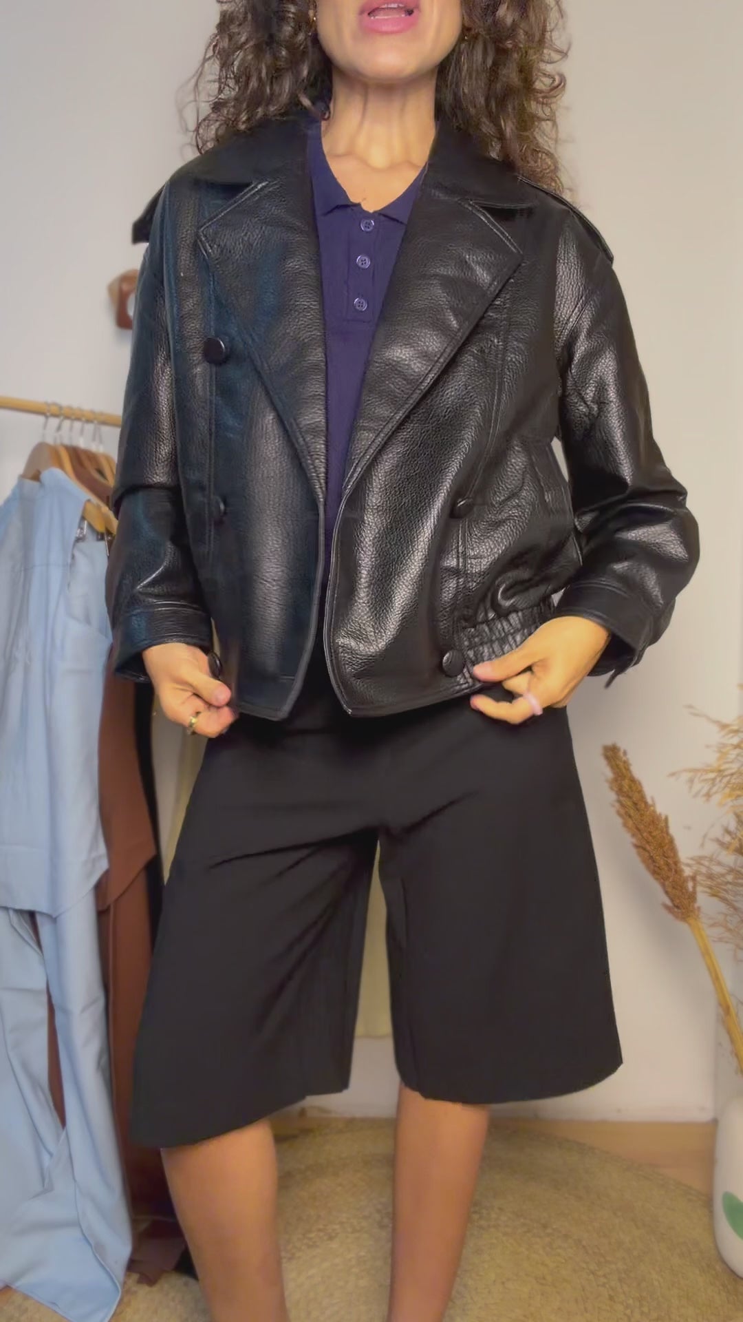 JAQUETA COURO SINTÉTICO OVERSIZED